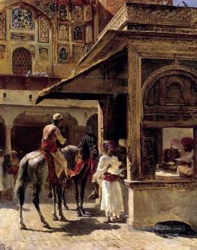 Scène de rue en Inde Persique Egyptien Indien Edwin Lord Weeks Peinture à l'huile